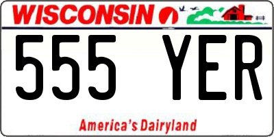 WI license plate 555YER