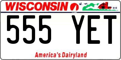WI license plate 555YET