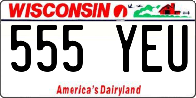 WI license plate 555YEU
