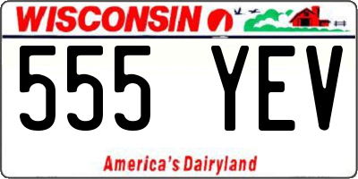 WI license plate 555YEV