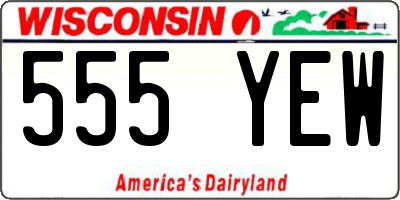 WI license plate 555YEW