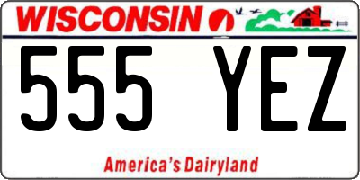WI license plate 555YEZ