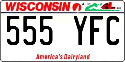 WI license plate 555YFC