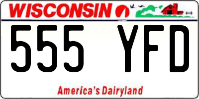 WI license plate 555YFD