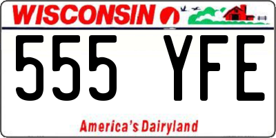WI license plate 555YFE