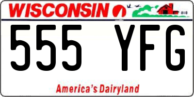 WI license plate 555YFG
