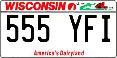 WI license plate 555YFI
