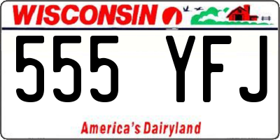 WI license plate 555YFJ