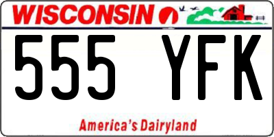 WI license plate 555YFK