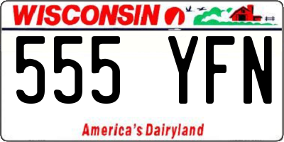 WI license plate 555YFN