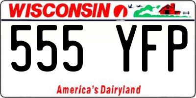 WI license plate 555YFP
