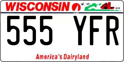 WI license plate 555YFR
