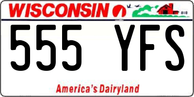 WI license plate 555YFS