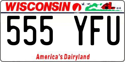 WI license plate 555YFU