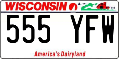 WI license plate 555YFW