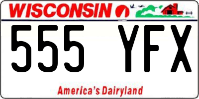 WI license plate 555YFX