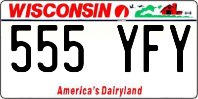 WI license plate 555YFY