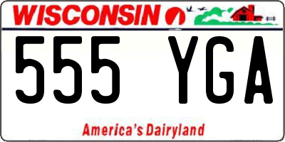 WI license plate 555YGA
