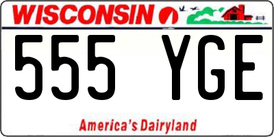 WI license plate 555YGE