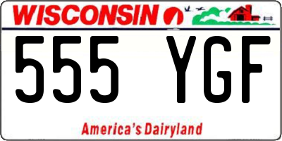 WI license plate 555YGF