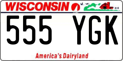 WI license plate 555YGK