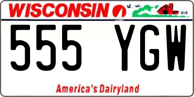 WI license plate 555YGW