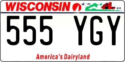 WI license plate 555YGY