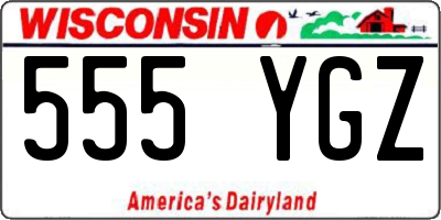 WI license plate 555YGZ