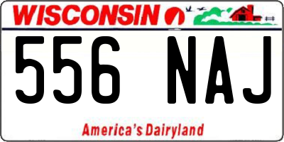 WI license plate 556NAJ