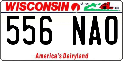 WI license plate 556NAO