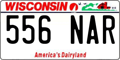 WI license plate 556NAR