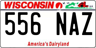 WI license plate 556NAZ