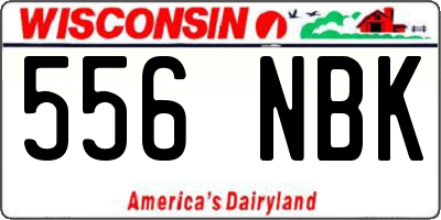 WI license plate 556NBK
