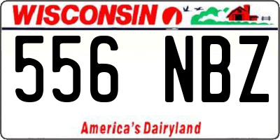 WI license plate 556NBZ