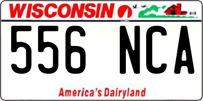 WI license plate 556NCA