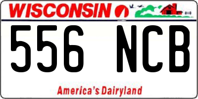 WI license plate 556NCB