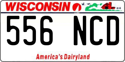 WI license plate 556NCD