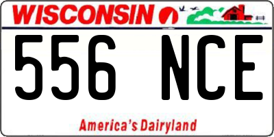WI license plate 556NCE