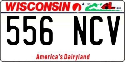 WI license plate 556NCV