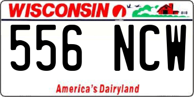 WI license plate 556NCW