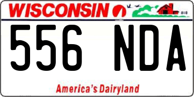 WI license plate 556NDA