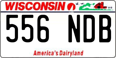 WI license plate 556NDB