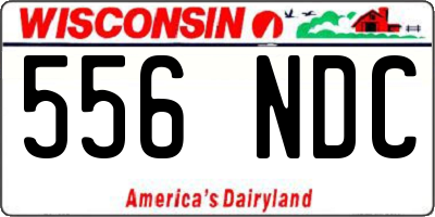 WI license plate 556NDC