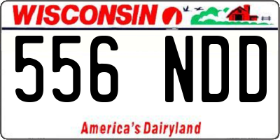 WI license plate 556NDD
