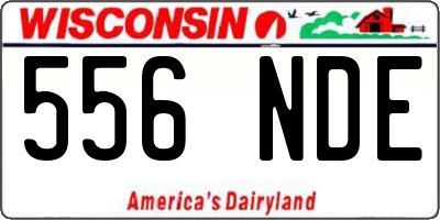 WI license plate 556NDE