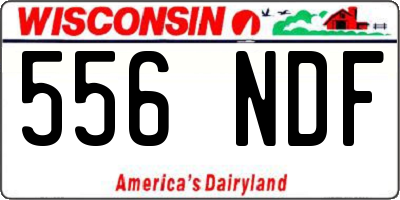 WI license plate 556NDF