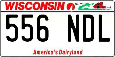 WI license plate 556NDL