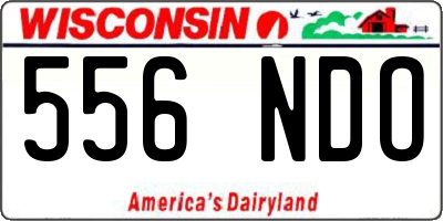 WI license plate 556NDO