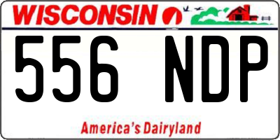 WI license plate 556NDP