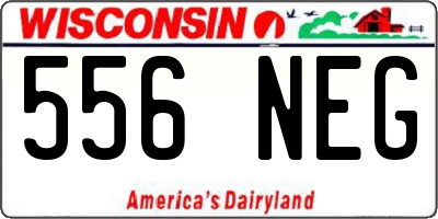 WI license plate 556NEG